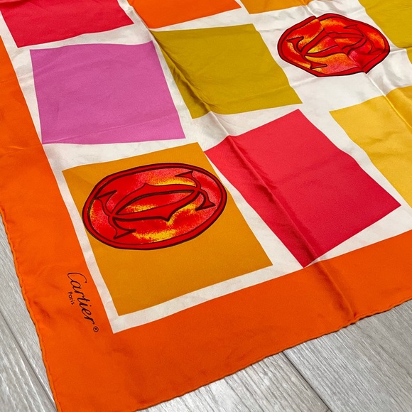 Vintage Cartier Multicolor Scarf Square - Picture 4 of 5